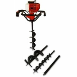 GRANDMASTER Spark - Tarière Thermique 62CC, Moteur 2 Temps 2200W/3HP, 3 Foreuses 100mm/150mm/200mm, 1700RPM, Système Anti-Vibrations, Niveau Acoustique 110dB -Tarière motorisée Soldes 7986196 4